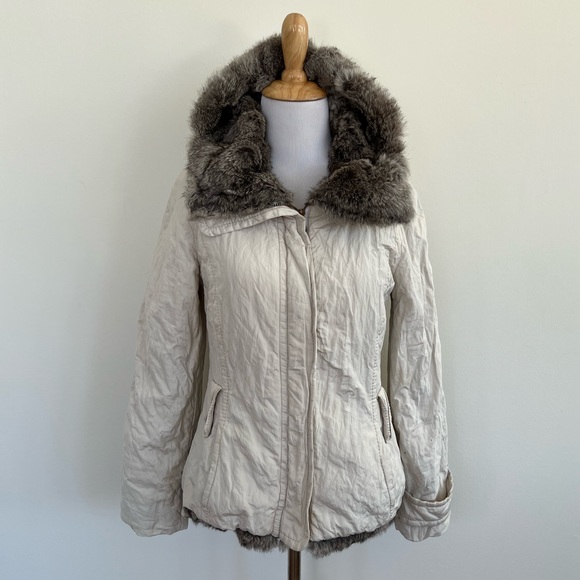 CH Carolina Herrera Jacket Rabbit Fur Size Small - Picture 1 of 11